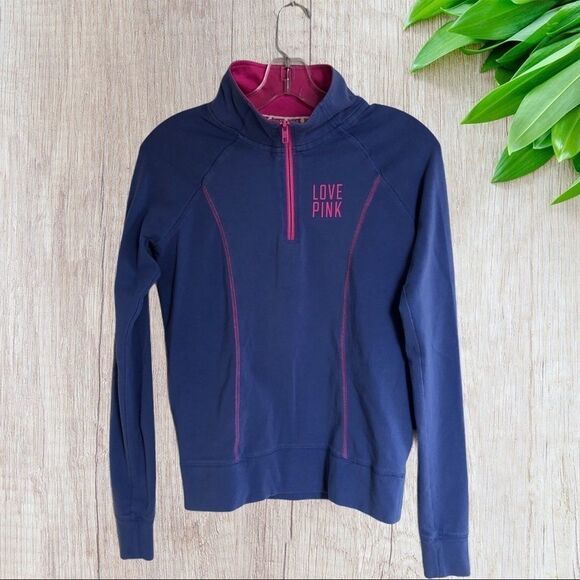 PINK Victoria Secret 3/4 Zip Pullover Sweater, XS - Picture 2 of 5